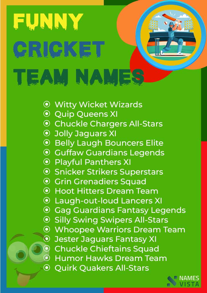 820 Funny Cricket Team Names