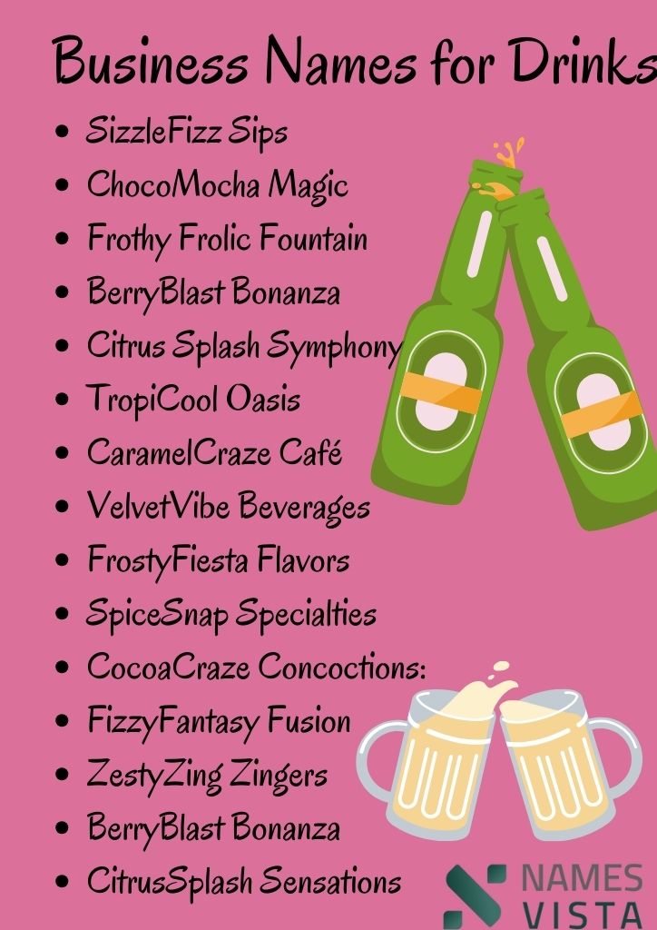 Business Names for Drinks infographic