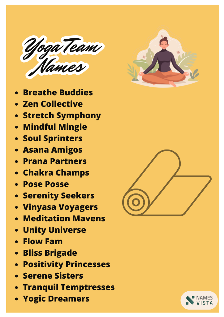 Yoga Team Names infographic